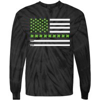 St PatrickS Day Distressed American Flag Shamrock Tie-Dye Long Sleeve Shirt