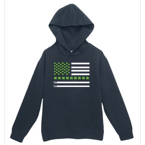 St PatrickS Day Distressed American Flag Shamrock Urban Pullover Hoodie