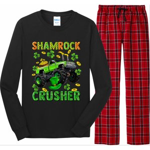 St Patricks Day Monster Truck Shamrock Crusher Long Sleeve Pajama Set