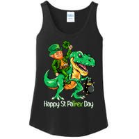 St Patricks Day Shirts Leprechaun Riding Dinosaur Gift Ladies Essential Tank