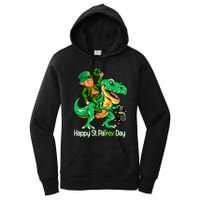 St Patricks Day Shirts Leprechaun Riding Dinosaur Gift Women's Pullover Hoodie