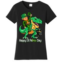 St Patricks Day Shirts Leprechaun Riding Dinosaur Gift Women's T-Shirt