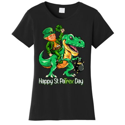 St Patricks Day Shirts Leprechaun Riding Dinosaur Gift Women's T-Shirt