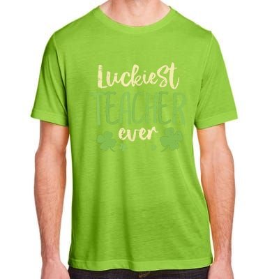 St Patricks Day Teaching Luckiest Teacher Ever Gift Adult ChromaSoft Performance T-Shirt