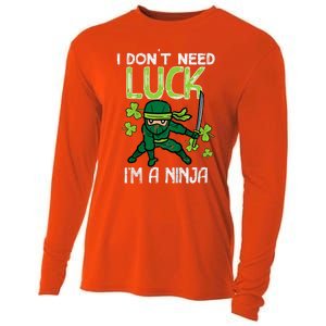 St Patricks Day Dont Need Luck Im Ninja Funny Cooling Performance Long Sleeve Crew