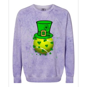 St Patricks Day Tennis Player And Coach Shamrock Irish Gift Colorblast Crewneck Sweatshirt