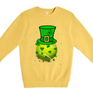 St Patricks Day Tennis Player And Coach Shamrock Irish Gift Premium Crewneck Sweatshirt