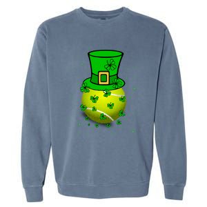 St Patricks Day Tennis Player And Coach Shamrock Irish Gift Garment-Dyed Sweatshirt