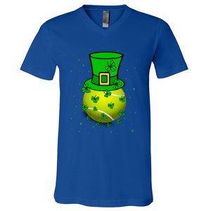 St Patricks Day Tennis Player And Coach Shamrock Irish Gift V-Neck T-Shirt