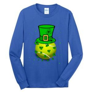 St Patricks Day Tennis Player And Coach Shamrock Irish Gift Tall Long Sleeve T-Shirt