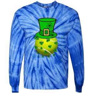 St Patricks Day Tennis Player And Coach Shamrock Irish Gift Tie-Dye Long Sleeve Shirt