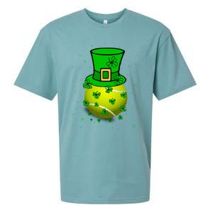 St Patricks Day Tennis Player And Coach Shamrock Irish Gift Sueded Cloud Jersey T-Shirt