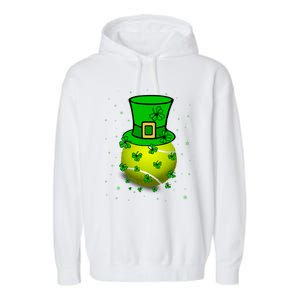 St Patricks Day Tennis Player And Coach Shamrock Irish Gift Garment-Dyed Fleece Hoodie