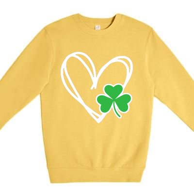 St Patricks Day Shirts Heart Shamrock Irish Premium Crewneck Sweatshirt