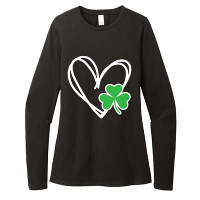 St Patricks Day Shirts Heart Shamrock Irish Womens CVC Long Sleeve Shirt