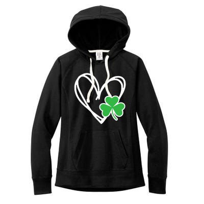 St Patricks Day Shirts Heart Shamrock Irish Women's Fleece Hoodie