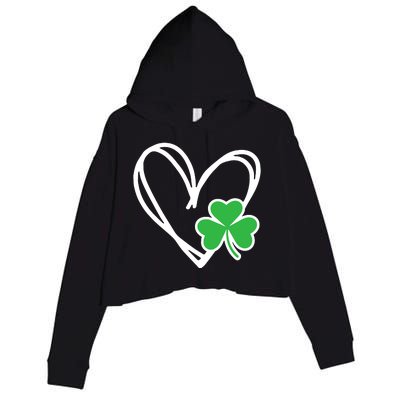 St Patricks Day Shirts Heart Shamrock Irish Crop Fleece Hoodie