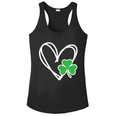 St Patricks Day Shirts Heart Shamrock Irish Ladies PosiCharge Competitor Racerback Tank