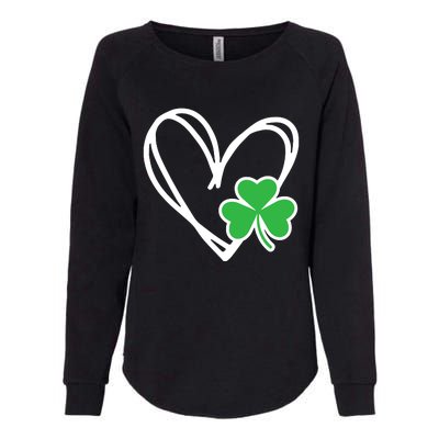 St Patricks Day Shirts Heart Shamrock Irish Womens California Wash Sweatshirt