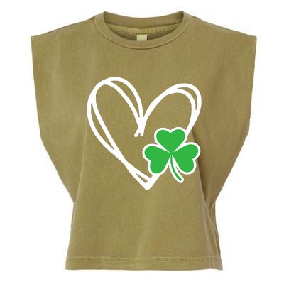 St Patricks Day Shirts Heart Shamrock Irish Garment-Dyed Women's Muscle Tee