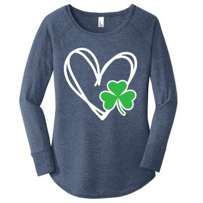 St Patricks Day Shirts Heart Shamrock Irish Women's Perfect Tri Tunic Long Sleeve Shirt