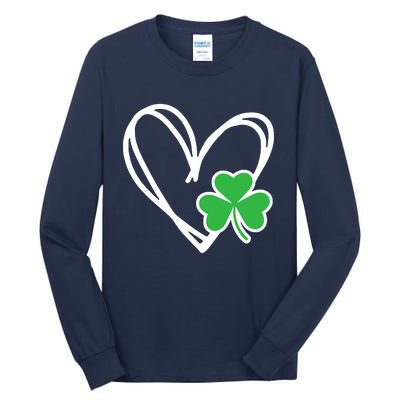 St Patricks Day Shirts Heart Shamrock Irish Tall Long Sleeve T-Shirt