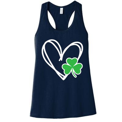 St Patricks Day Shirts Heart Shamrock Irish Women's Racerback Tank