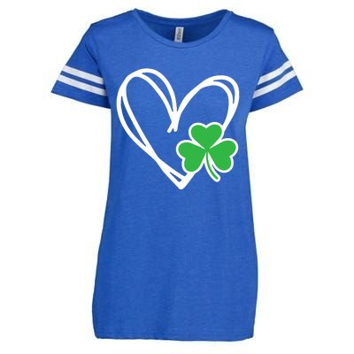 St Patricks Day Shirts Heart Shamrock Irish Enza Ladies Jersey Football T-Shirt