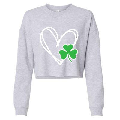 St Patricks Day Shirts Heart Shamrock Irish Cropped Pullover Crew