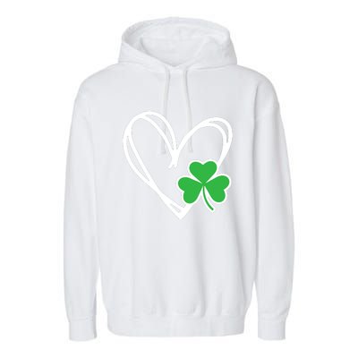 St Patricks Day Shirts Heart Shamrock Irish Garment-Dyed Fleece Hoodie