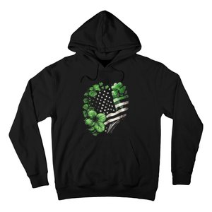 St Patricks Day Shamrock American Flag Retro Hoodie