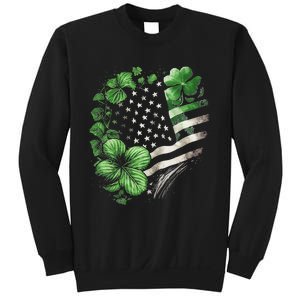 St Patricks Day Shamrock American Flag Retro Sweatshirt