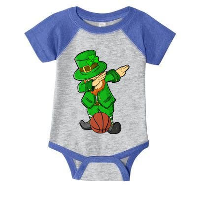 St Patricks Day Dabbing Leprechaun Funny Basketball Lover Gift Infant Baby Jersey Bodysuit