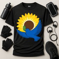 Sunflower Peace Dove Stand With Ukraine End The War Cooling Performance Crew T-Shirt