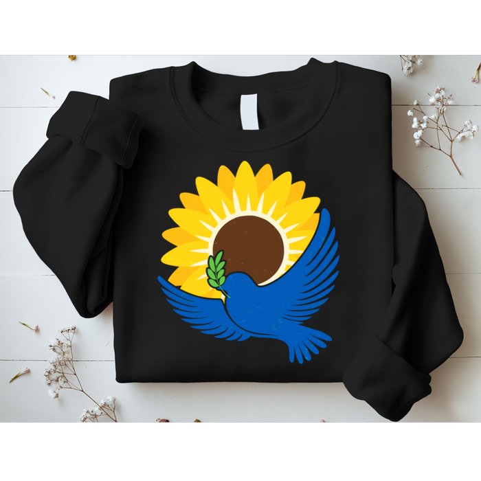 Sunflower Peace Dove Stand With Ukraine End The War Sweatshirt
