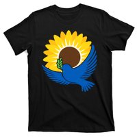 Sunflower Peace Dove Stand With Ukraine End The War T-Shirt