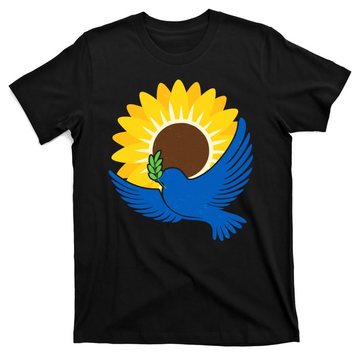 Sunflower Peace Dove Stand With Ukraine End The War T-Shirt