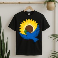 Sunflower Peace Dove Stand With Ukraine End The War T-Shirt