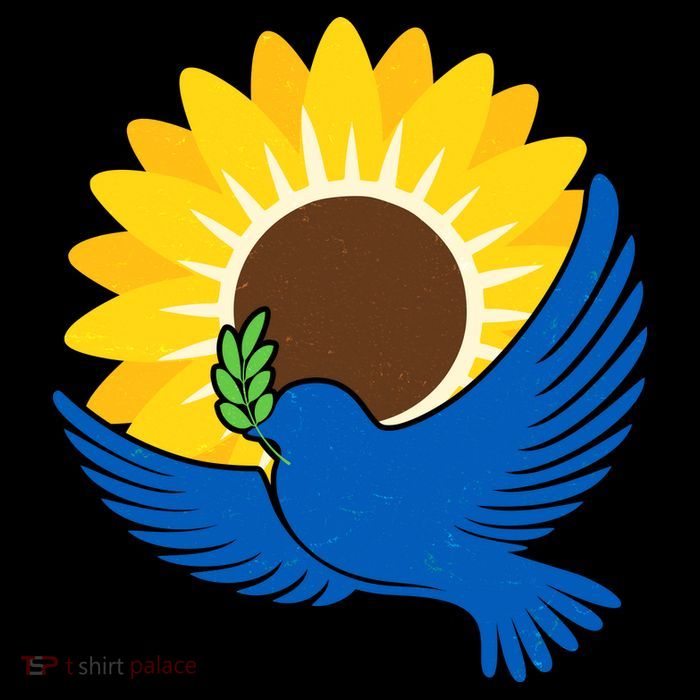 Sunflower Peace Dove Stand With Ukraine End The War Tall T-Shirt