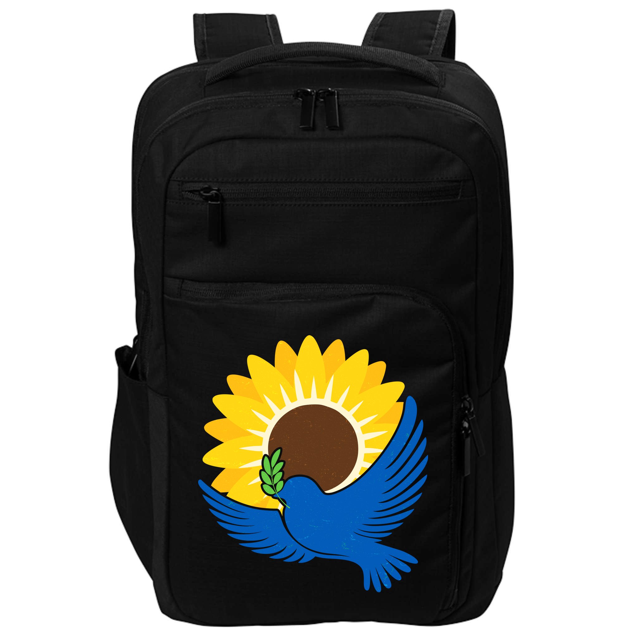 Sunflower Peace Dove Stand With Ukraine End The War Impact Tech Backpack