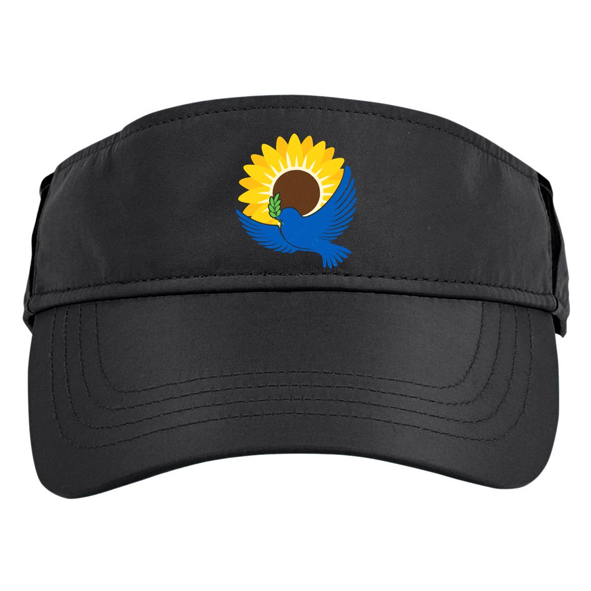 Sunflower Peace Dove Stand With Ukraine End The War Adult Drive Performance Visor