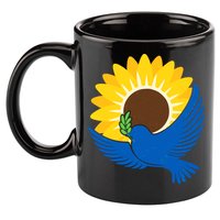 Sunflower Peace Dove Stand With Ukraine End The War 11oz C Handle Ceramic Mug
