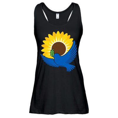 Sunflower Peace Dove Stand With Ukraine End The War Ladies Essential Flowy Tank