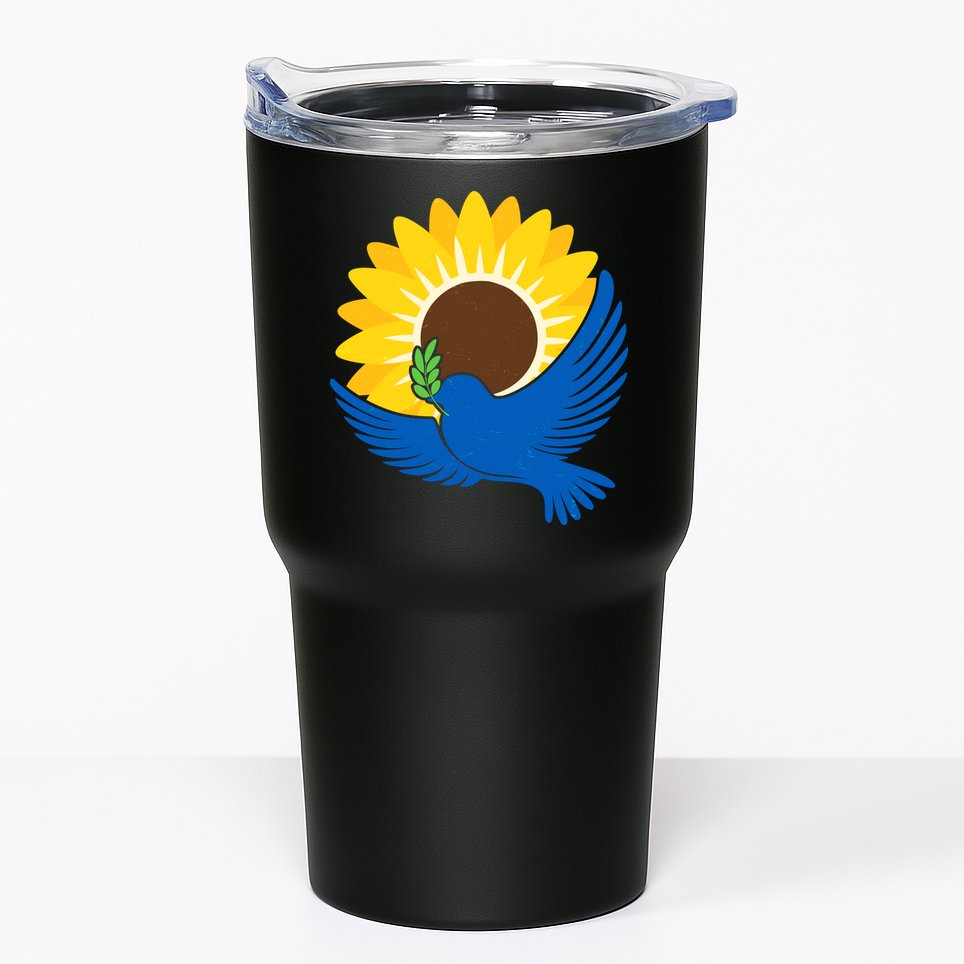Sunflower Peace Dove Stand With Ukraine End The War Tumbler