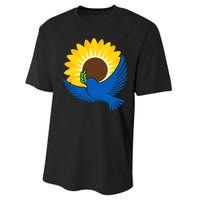 Sunflower Peace Dove Stand With Ukraine End The War Performance Sprint T-Shirt