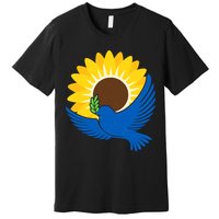 Sunflower Peace Dove Stand With Ukraine End The War Premium T-Shirt