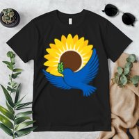 Sunflower Peace Dove Stand With Ukraine End The War Premium T-Shirt