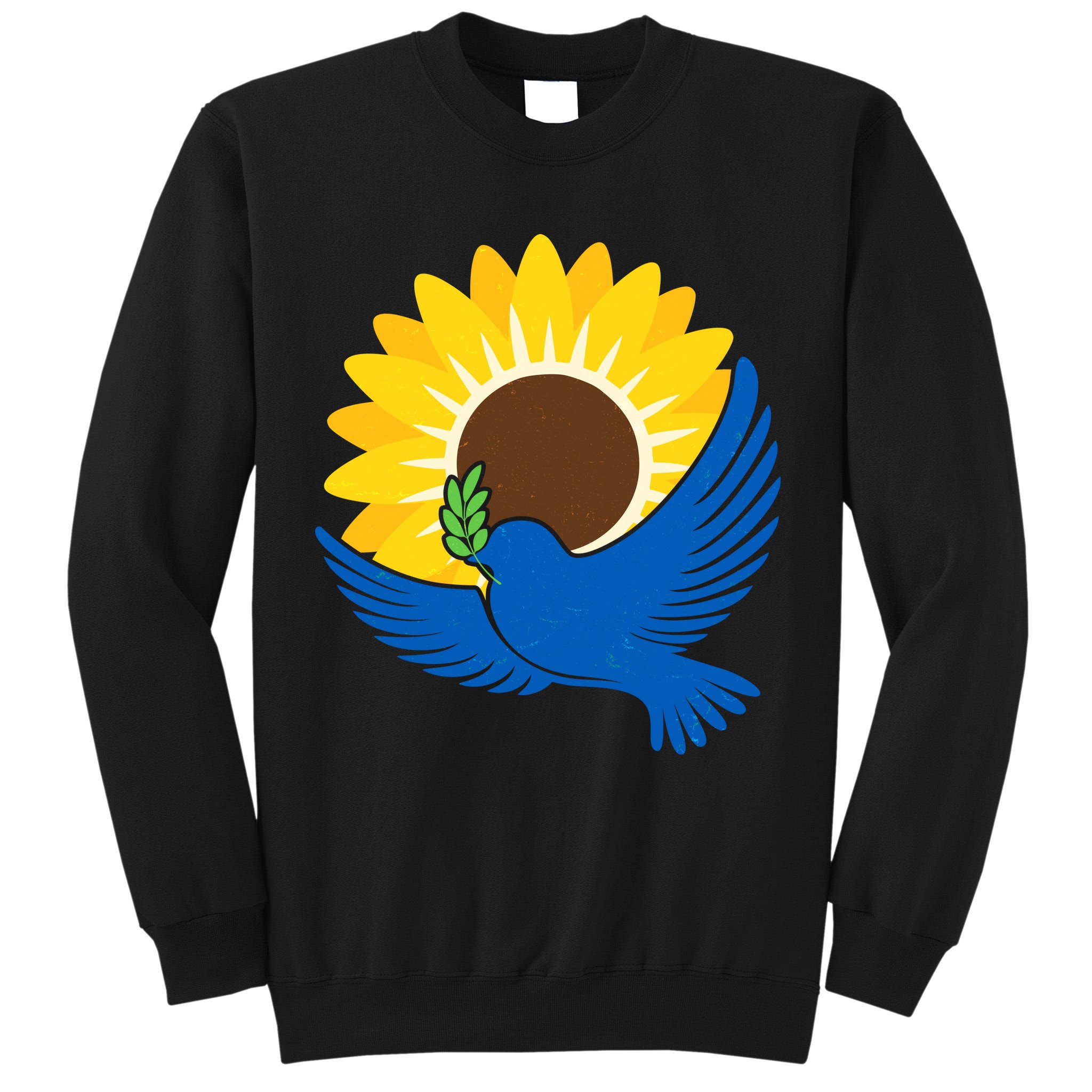 Sunflower Peace Dove Stand With Ukraine End The War Tall Sweatshirt