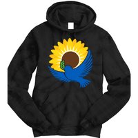 Sunflower Peace Dove Stand With Ukraine End The War Tie Dye Hoodie