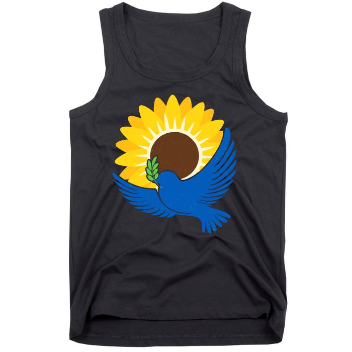 Sunflower Peace Dove Stand With Ukraine End The War Tank Top